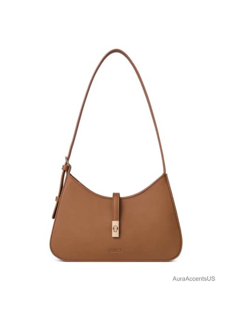 Vegan Leather Crescent Hobo Shoulder Bag With Adjustable Strap Small Purse
